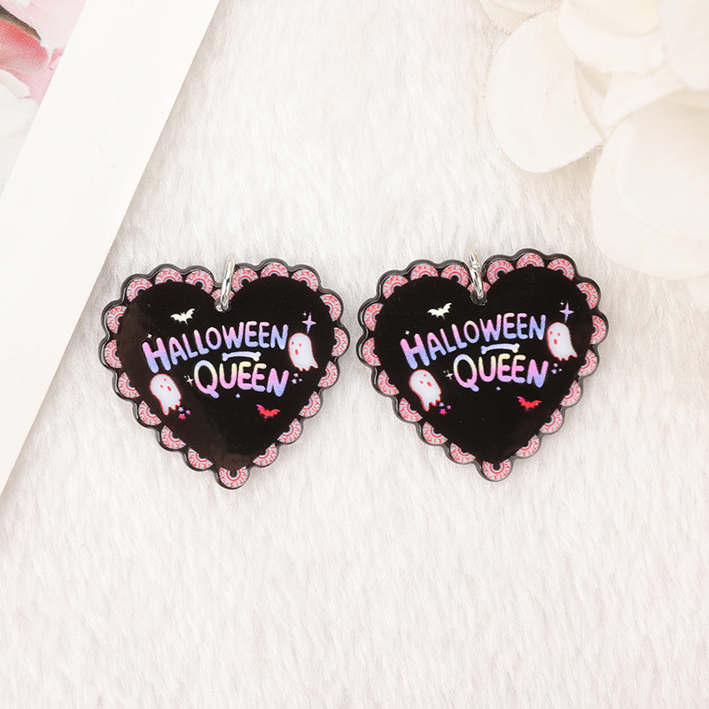 8Pcs Halloween Heart Coffin Charms for DIY Keychain & Necklace Making - Image 4