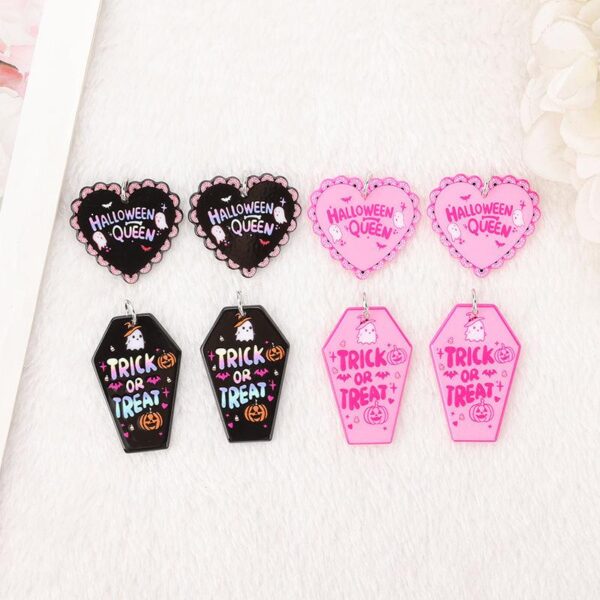 8Pcs Halloween Heart Coffin Charms for DIY Keychain & Necklace Making