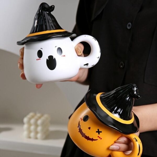 Spooky 350ml Ceramic Ghost Mug with Lid