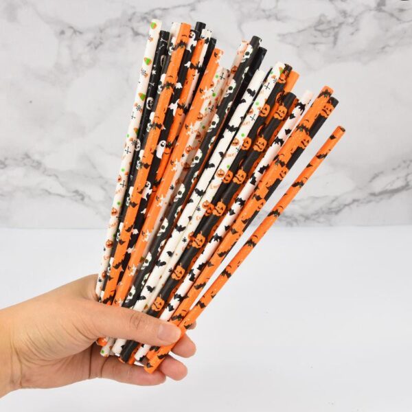 24pcs Halloween Paper Straws