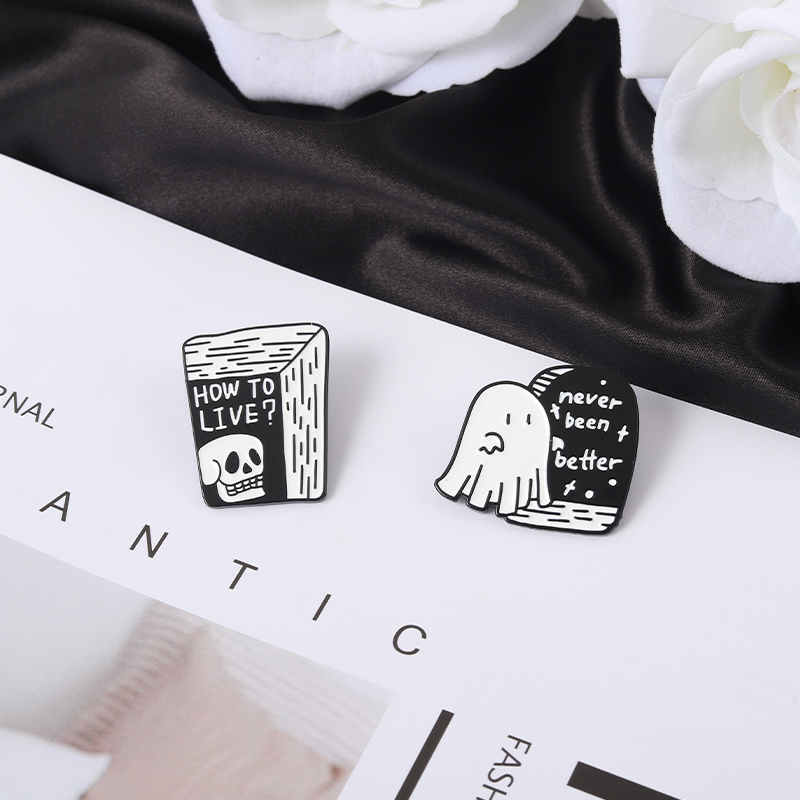 Gothic Skull Skeleton Enamel Pin - Image 4