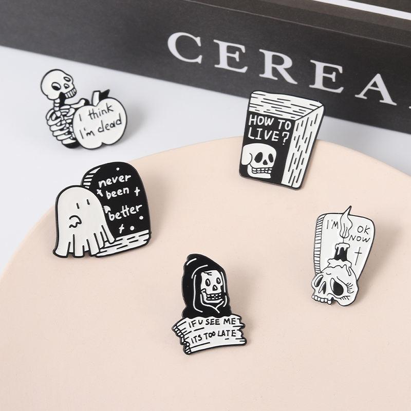 Gothic Skull Skeleton Enamel Pin