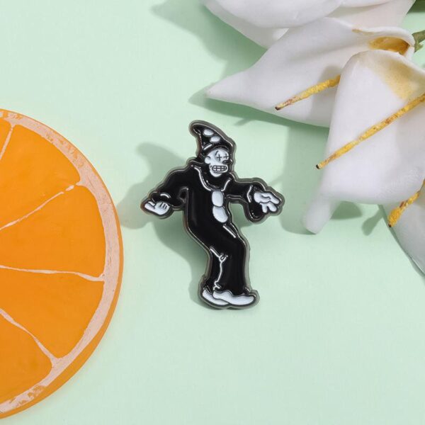 Black and White Circus Clown Brooch
