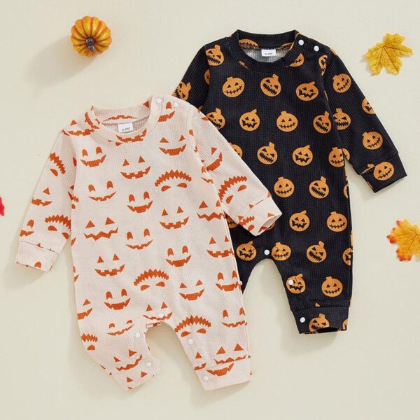 Baby Halloween Pumpkin Print Romper
