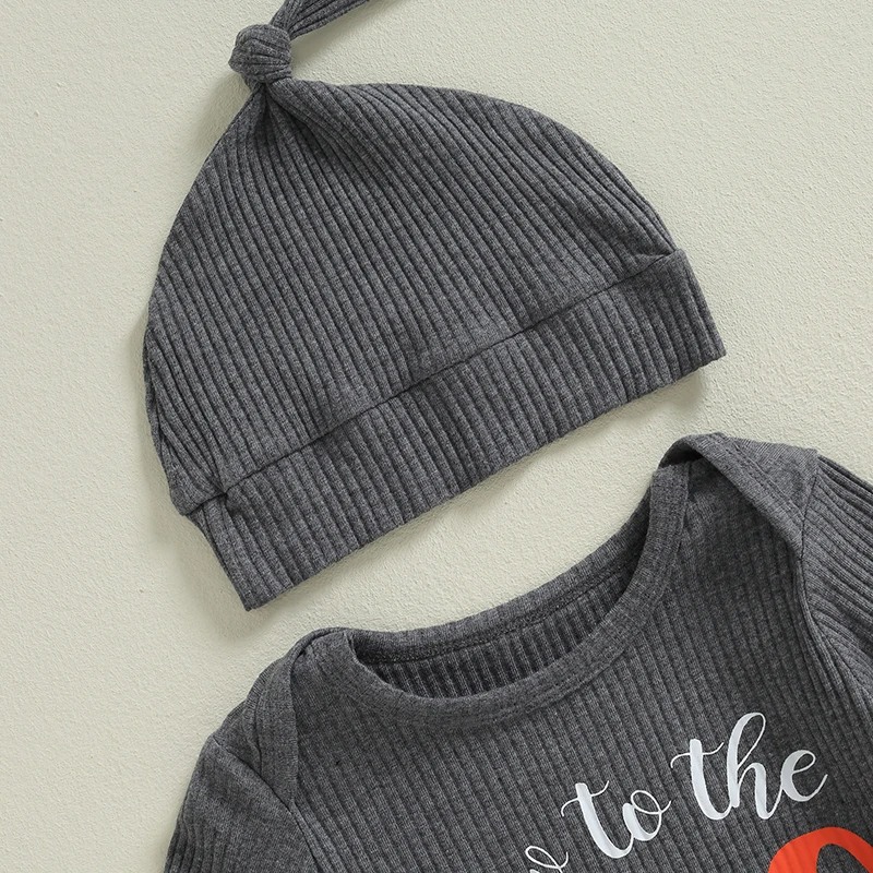 Pumpkin/Ghost Print Baby Halloween Romper - Image 4