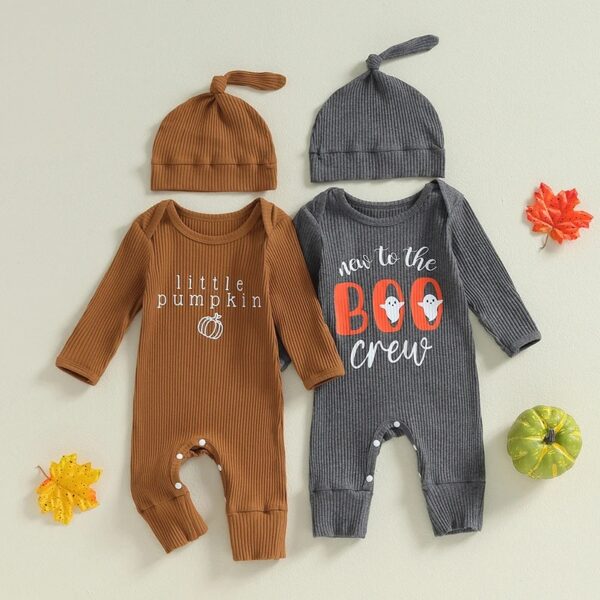 Pumpkin/Ghost Print Baby Halloween Romper