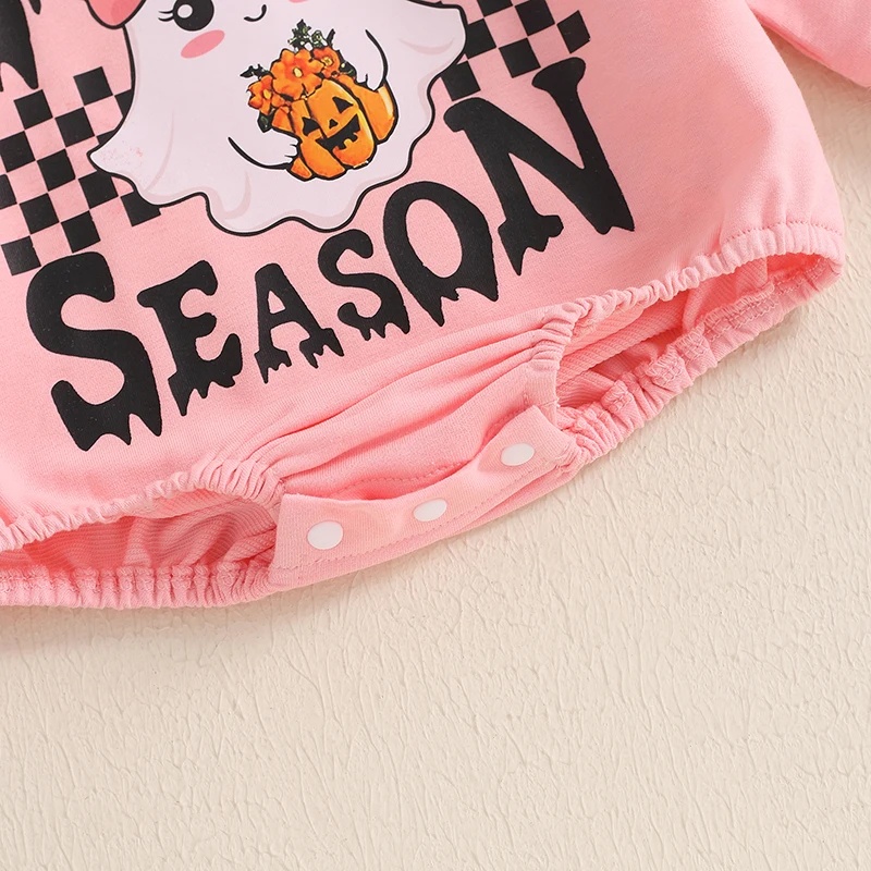 Pumpkin Print Long Sleeve Romper - Image 6
