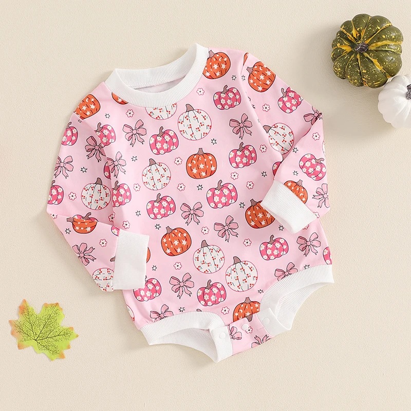 Baby Girls Halloween Long Sleeve Romper - Image 2