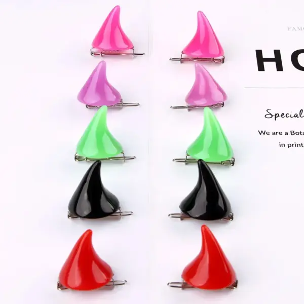 Halloween Demon Horn Hair Clips – Gothic Cosplay Costume Hairpins (1 Pair)