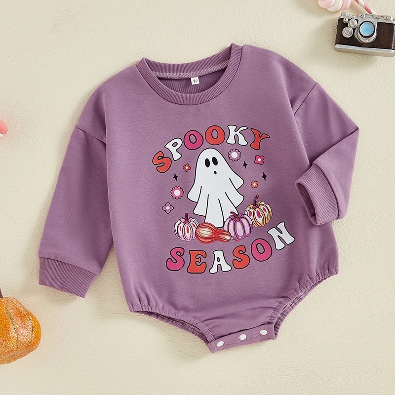 Long Sleeve Ghost Print Bodysuit for Newborns - Image 2