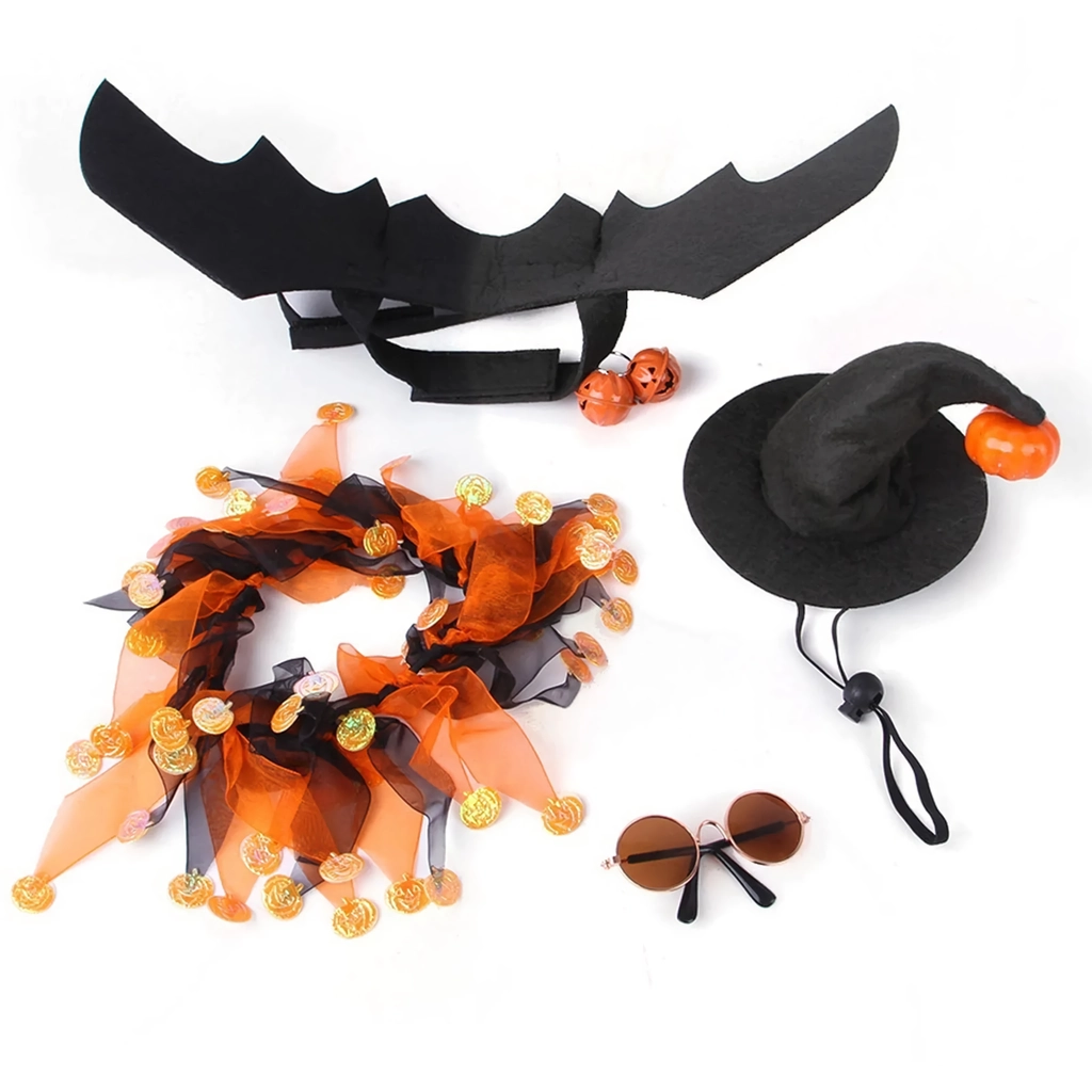4-Piece Dog & Cat Bat Wings Costume Set for Halloween and Cosplay Parties - Image 6
