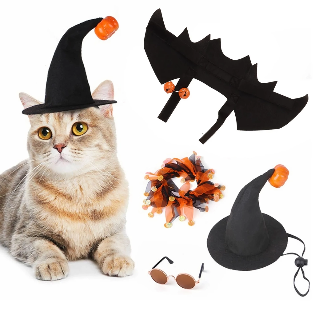 4-Piece Dog & Cat Bat Wings Costume Set for Halloween and Cosplay Parties - Image 5