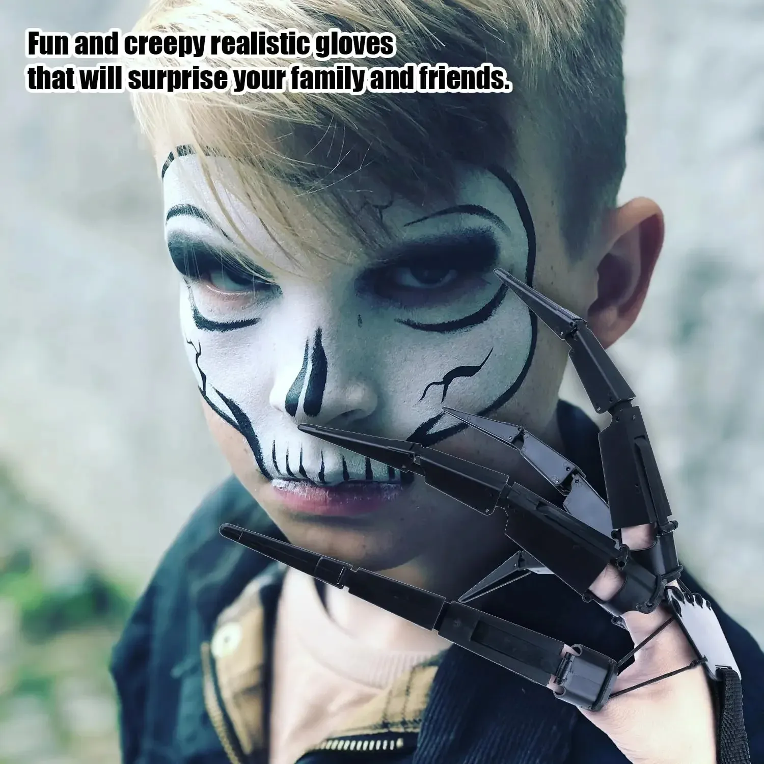 Realistic Skeleton Claw Gloves - Articulated Halloween Finger Props - Image 2