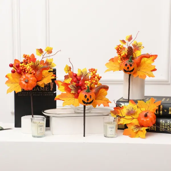 Autumn Maple Leaf Wreath with Pumpkins & Pinecones