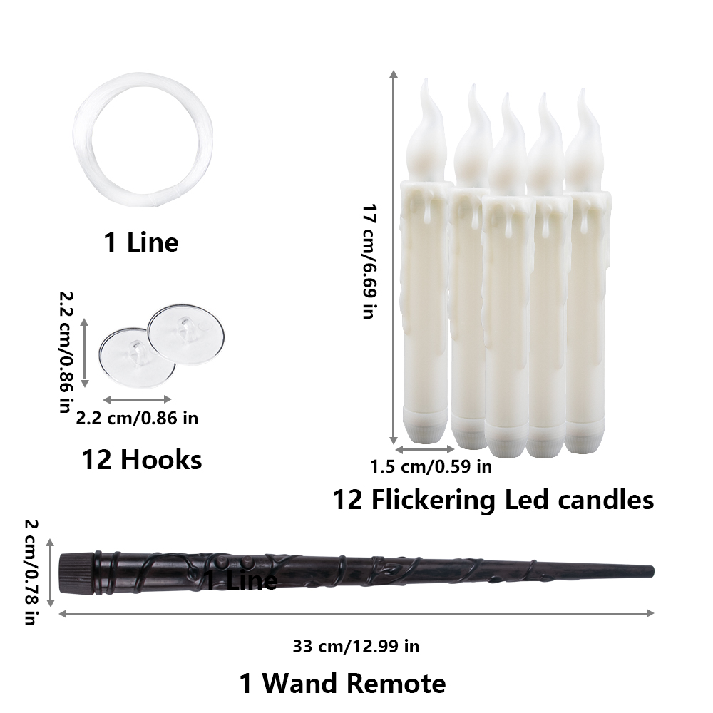 12pcs Floating Flameless LED Taper Candles - Image 7