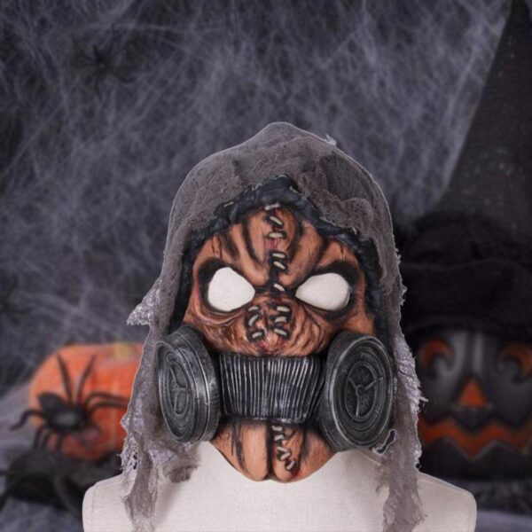 Scary Full-Face Latex Mask with Headscarf