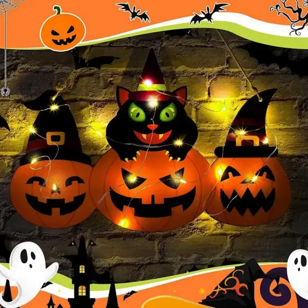 Light-Up Pumpkin Door Hanger