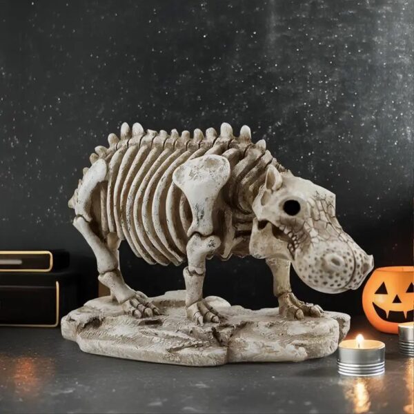 Skeleton Hippo Figurine