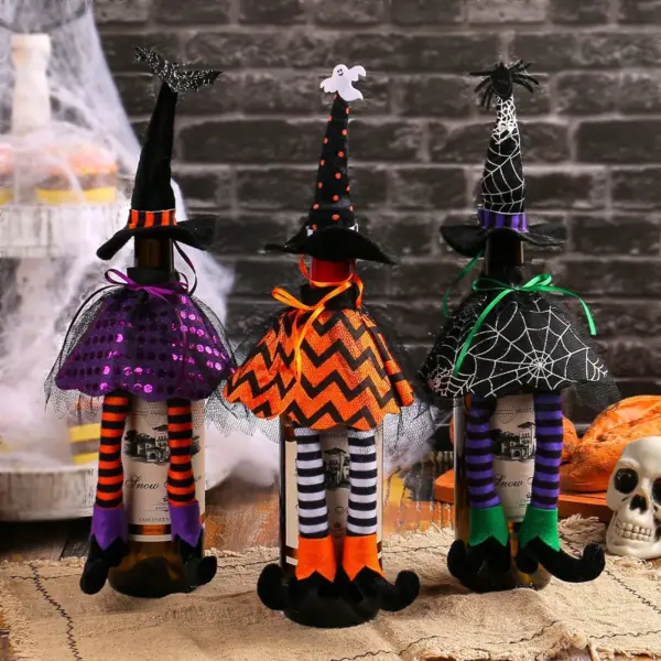 Halloween Witch Hat Wine Bottle Covers