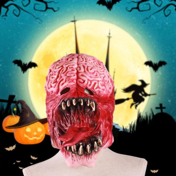 Scary Bloody Brain Latex Full Face Mask
