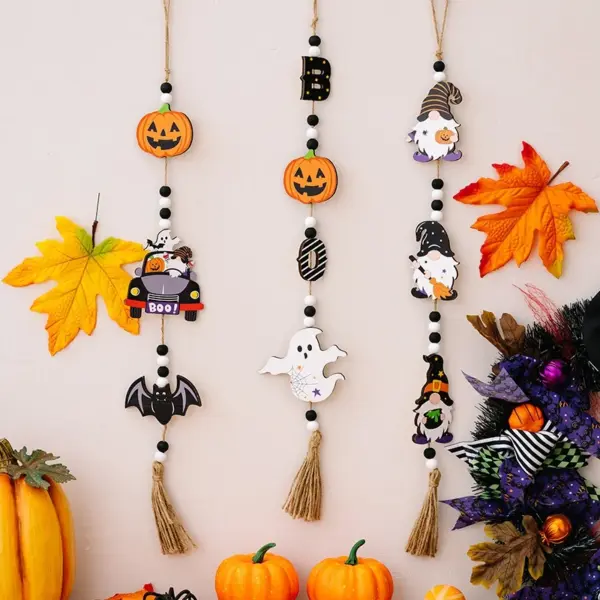 3-Piece Halloween Wood Bead Garland