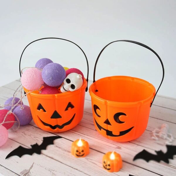 2Pcs Halloween Pumpkin Candy Buckets