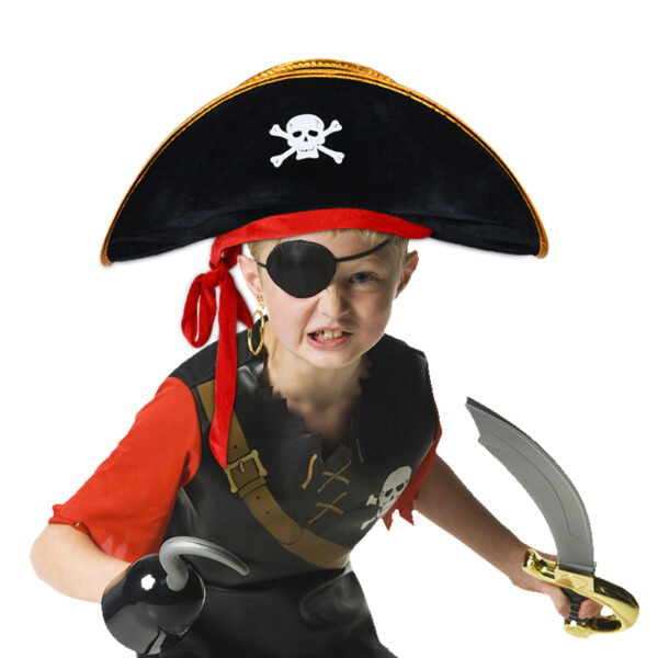 Halloween Pirate Hat with Skull Print