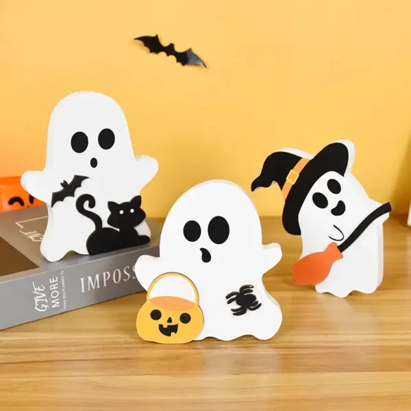 3pcs Halloween Wooden Ornaments Set