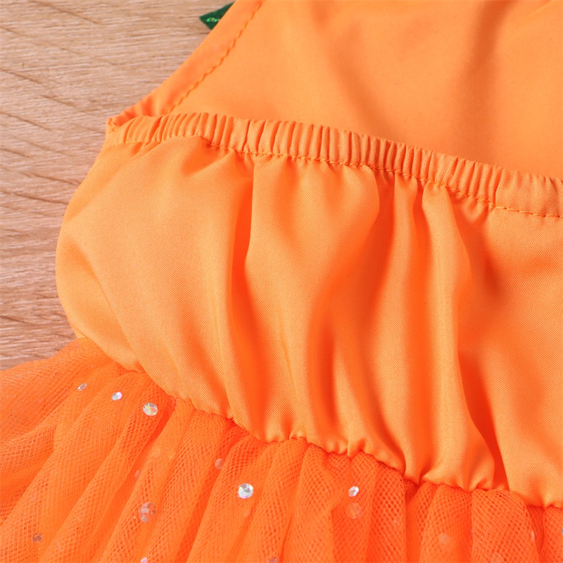 Infant Baby Girls Halloween Pumpkin Romper Dress - Image 6
