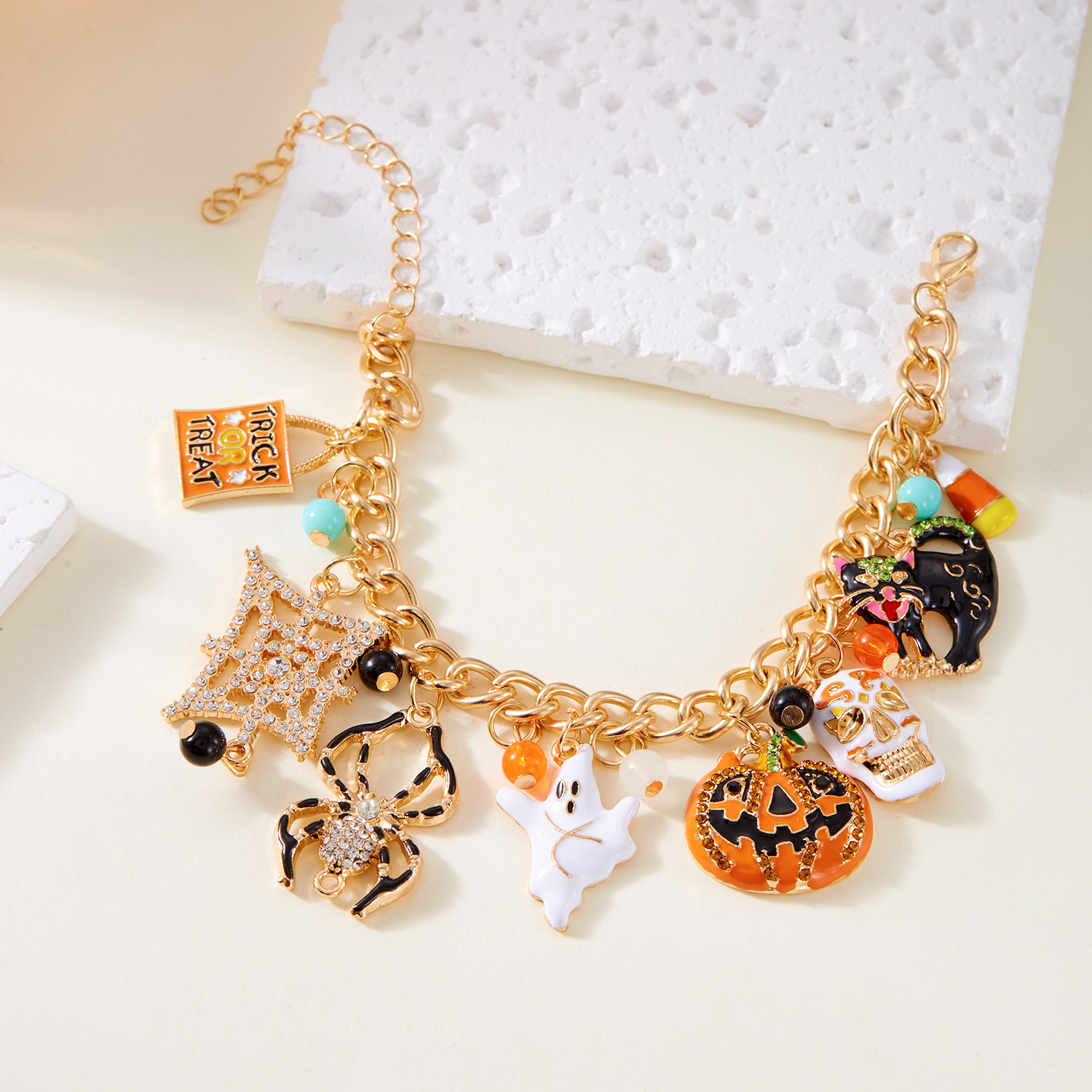 Halloween Charm Bracelet with Inlaid Zircon - Image 2