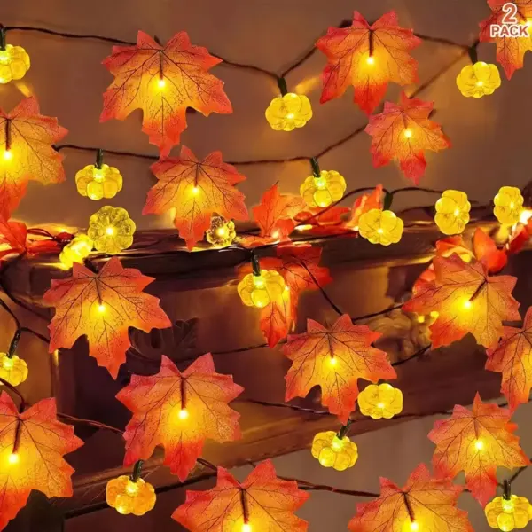 1.5M 10 LED Pumpkin Maple Leaf String Lights