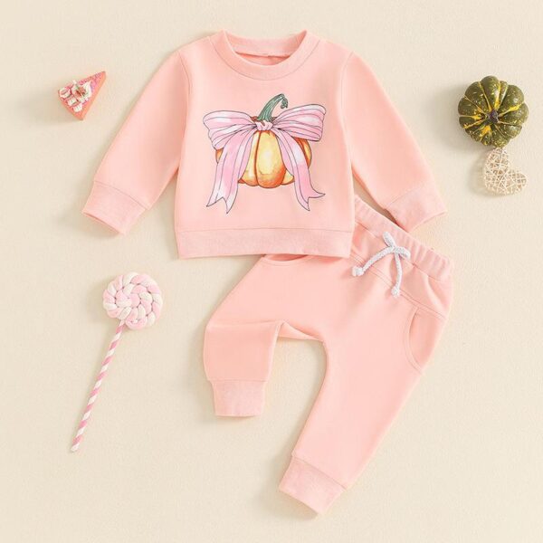 Adorable Toddler Girls Halloween Sweatshirt & Pants Set