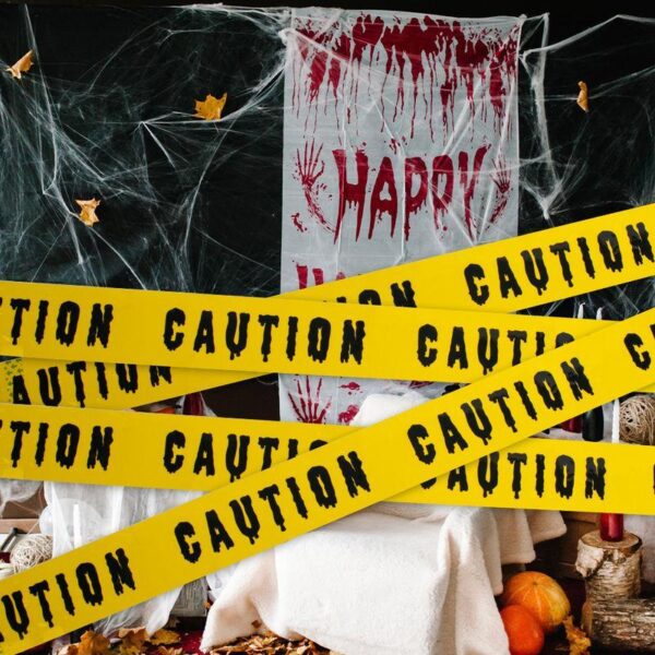Halloween Warning Caution Tape for Spooky Decor