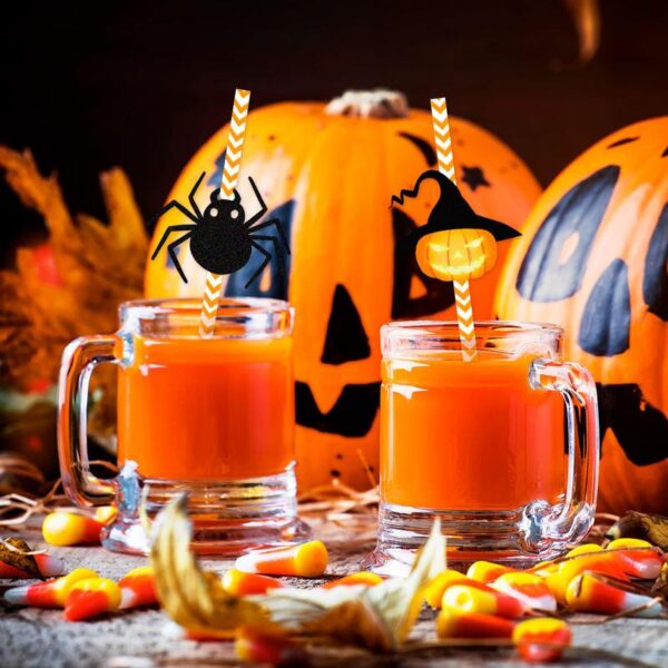 24pcs Halloween Party Paper Straws