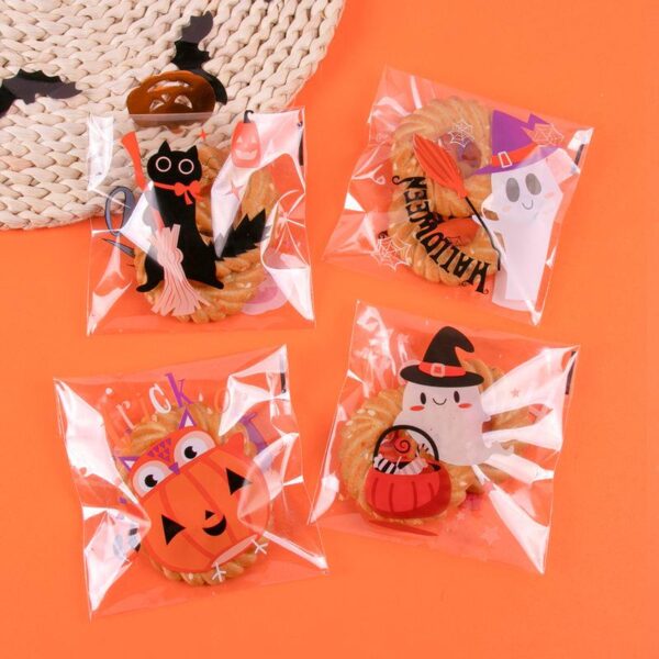 100pcs Halloween Self-Adhesive Candy Bags