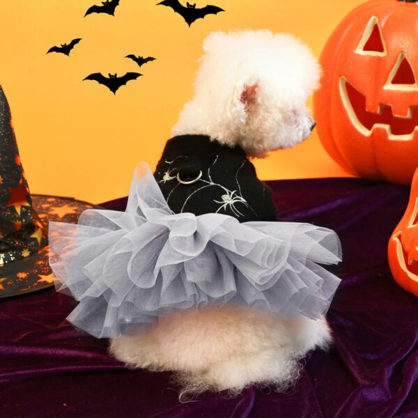 Pet Lamb Fleece Hoodie with Patchwork Yarn Skirt