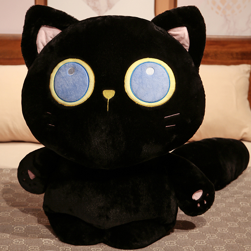 Kawaii Black Cat Plush Pillow - Image 4