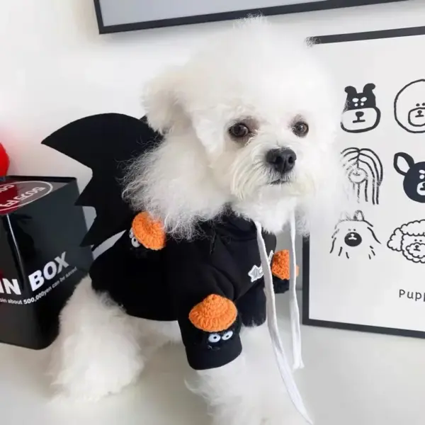 Adorable Teddy Bear Dog Hoodie with Funny Wings