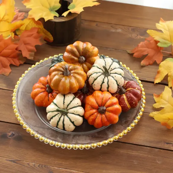 10-Piece Mini Artificial Pumpkin Set