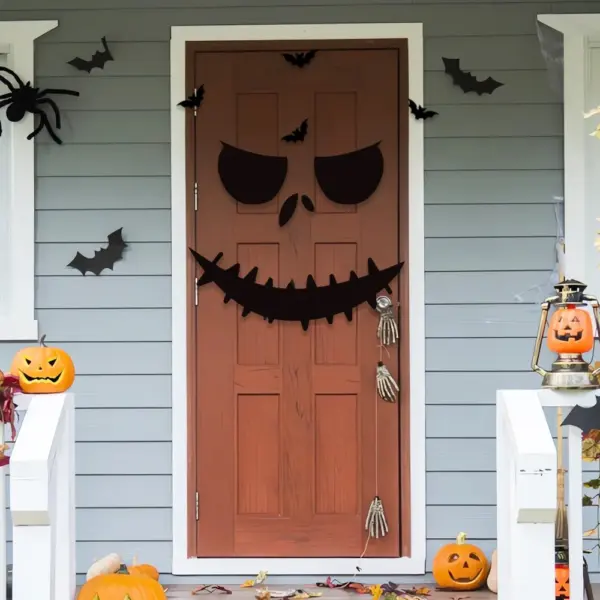 Horror Scar Mouth Halloween Door Sticker