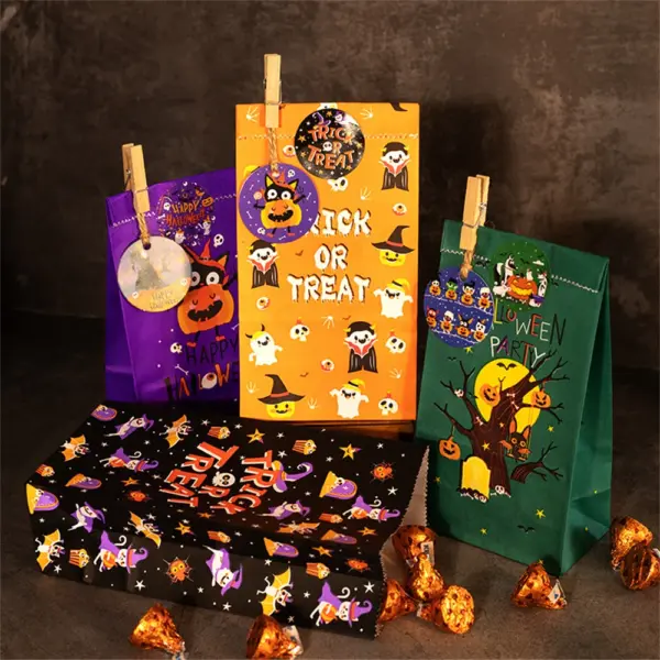 12 Pcs Cartoon Halloween Gift Bags with Stickers
