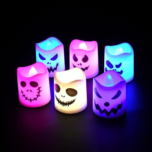 6pcs LED Halloween Pumpkin Ghost Candle Lights