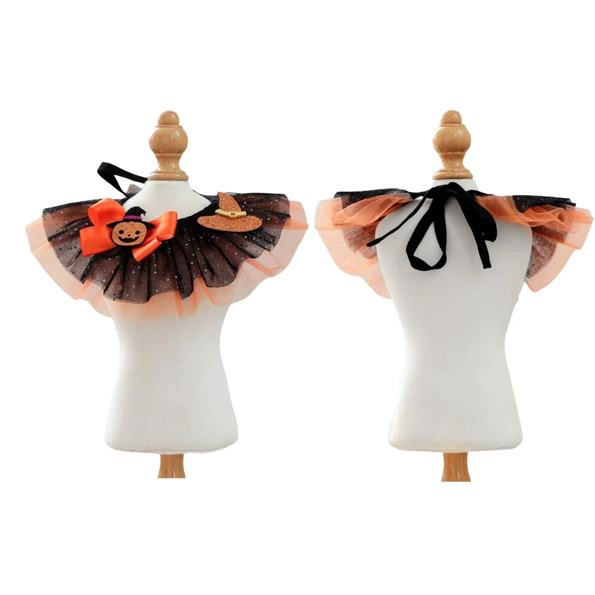Halloween Lace Wizard Pumpkin Scarf Collar for Small Dogs & Cats - Image 5
