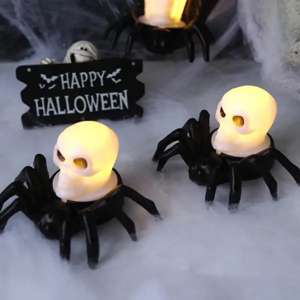 Halloween Spider Candle LED Light Skull Lamp
