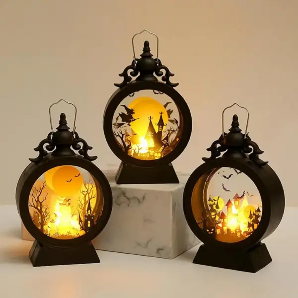 Vintage Handheld Horse Lantern with LED Candle Light