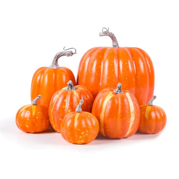 7-piece Artificial Pumpkin Set