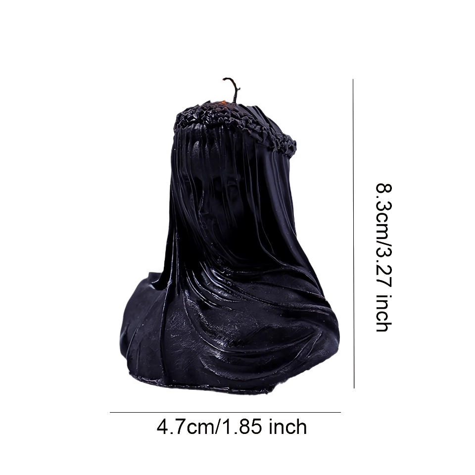 Veiled Girl Black Scented Candle for Halloween Decoration - Witchy Aromatherapy & Aesthetic Room Decor - Image 6