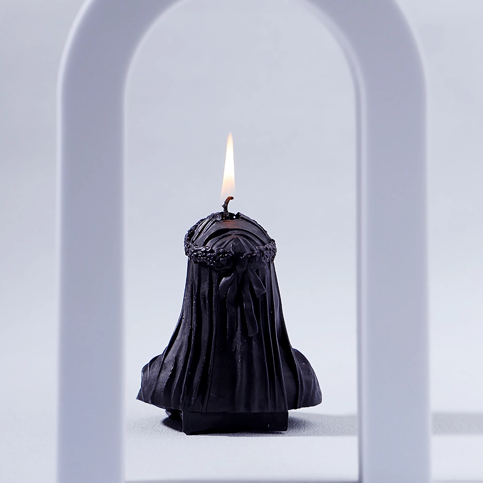 Veiled Girl Black Scented Candle for Halloween Decoration - Witchy Aromatherapy & Aesthetic Room Decor - Image 3