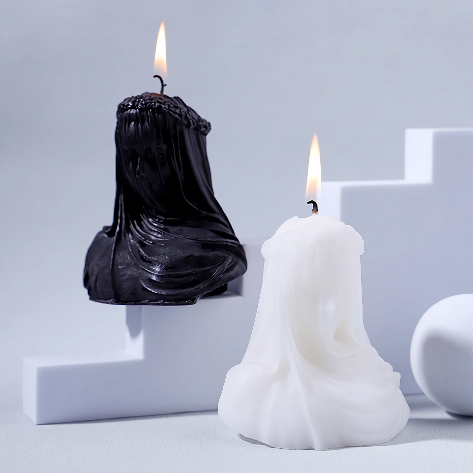 Veiled Girl Black Scented Candle for Halloween Decoration - Witchy Aromatherapy & Aesthetic Room Decor - Image 2