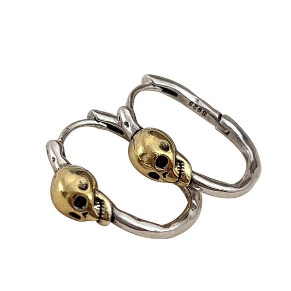 Retro Skull Circle Ghost Earrings - Halloween Gothic Rock Jewelry